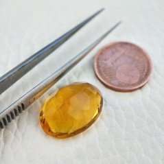 Quarzo Citrino Idrotermale Taglio Ovale Sfaccettata a Mano Gemma Sciolta 18X13X8mm 11,40 Carati 1pz