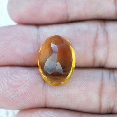 Quarzo Citrino Idrotermale Taglio Ovale Sfaccettata a Mano Gemma Sciolta 18X13X8mm 11,40 Carati 1pz