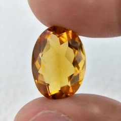 Quarzo Citrino Idrotermale Taglio Ovale Sfaccettata a Mano Gemma Sciolta 18X13X8mm 11,40 Carati 1pz
