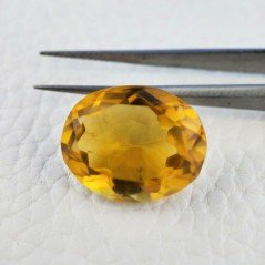Quarzo Citrino Idrotermale Taglio Ovale Sfaccettata a Mano Gemma Sciolta 19X15X10mm 17,75 Carati 1pz