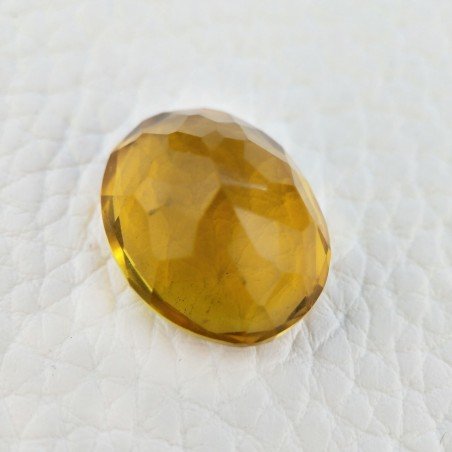 Quarzo Citrino Idrotermale Taglio Ovale Sfaccettata a Mano Gemma Sciolta 19X15X10mm 17,75 Carati 1pz