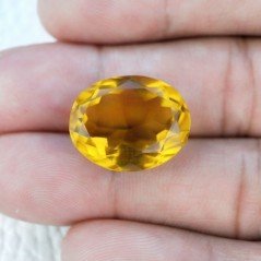Quarzo Citrino Idrotermale Taglio Ovale Sfaccettata a Mano Gemma Sciolta 19X15X10mm 17,75 Carati 1pz