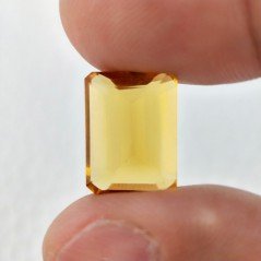 Quarzo Citrino Idrotermale Taglio Smeraldo Ottagono Sfaccettata a Mano Gemma Sciolta 14X10X6mm 8,50 Carati 1pz