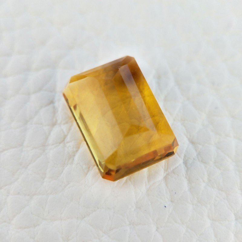 Quarzo Citrino Idrotermale Taglio Smeraldo Ottagono Sfaccettata a Mano Gemma Sciolta 14X10X6mm 8,50 Carati 1pz