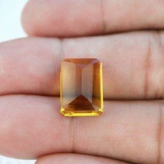Quarzo Citrino Idrotermale Taglio Smeraldo Ottagono Sfaccettata a Mano Gemma Sciolta 14X10X6mm 8,50 Carati 1pz