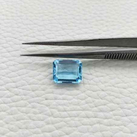 Acquamarina Idrotermale Taglio Taglio Smeraldo Ottagono Sfaccettata a Mano Gemma Sciolta 12X10X5-6mm 5,50 Carati 1pz