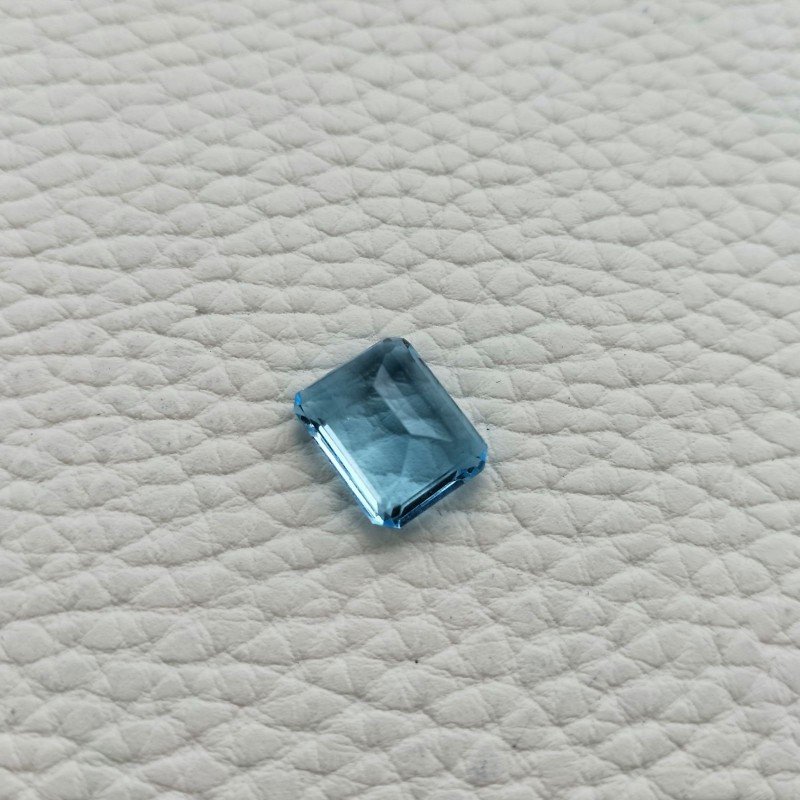 Acquamarina Idrotermale Taglio Taglio Smeraldo Ottagono Sfaccettata a Mano Gemma Sciolta 12X10X5-6mm 5,50 Carati 1pz