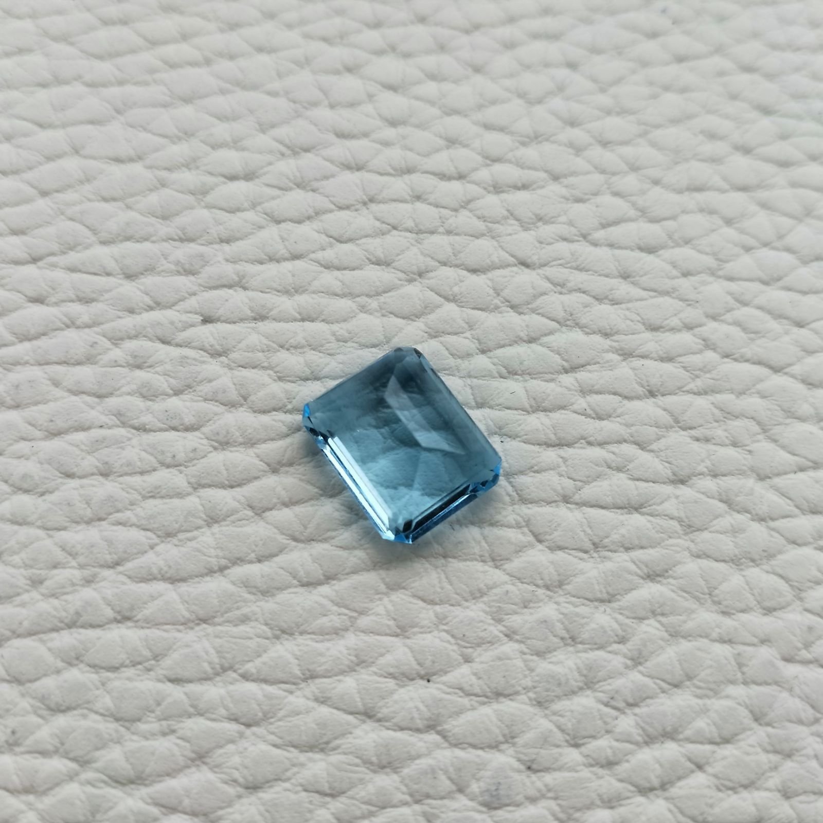 Acquamarina Idrotermale Taglio Taglio Smeraldo Ottagono Sfaccettata a Mano Gemma Sciolta 12X10X5-6mm 5,50 Carati 1pz