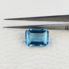 Acquamarina Idrotermale Taglio Taglio Smeraldo Ottagono Sfaccettata a Mano Gemma Sciolta 14X10X5-6mm 9,25 Carati 1pz