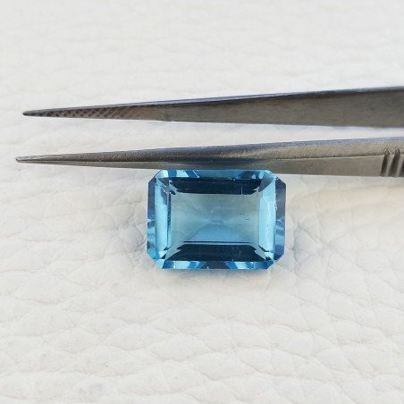 Acquamarina Idrotermale Taglio Taglio Smeraldo Ottagono Sfaccettata a Mano Gemma Sciolta 14X10X5-6mm 9,25 Carati 1pz
