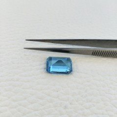 Acquamarina Idrotermale Taglio Taglio Smeraldo Ottagono Sfaccettata a Mano Gemma Sciolta 14X10X5-6mm 9,25 Carati 1pz