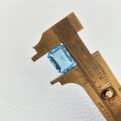 Acquamarina Idrotermale Taglio Taglio Smeraldo Ottagono Sfaccettata a Mano Gemma Sciolta 14X10X5-6mm 9,25 Carati 1pz