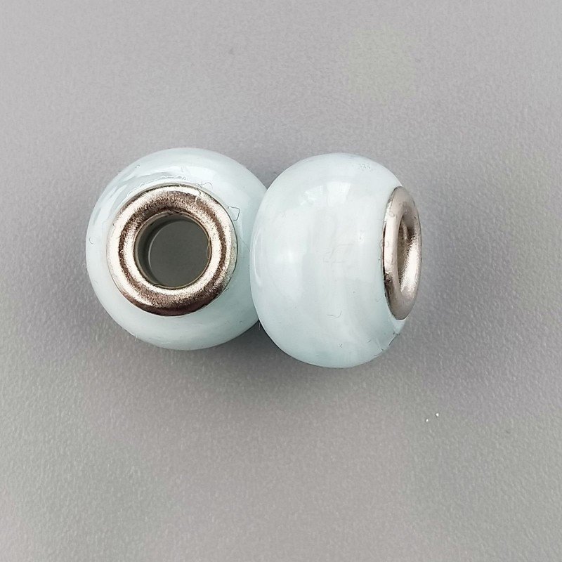 Perlina foro largo blu biancastro 13.5x8.5mm 1pz