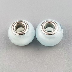 Perlina foro largo blu biancastro 13.5x8.5mm 1pz