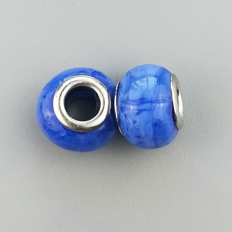 Perlina foro largo cobalto 13.5x8.5mm 1pz