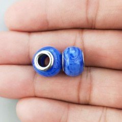 Perlina foro largo cobalto 13.5x8.5mm 1pz