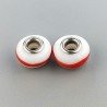 Perlina foro largo bianca con fascia rossa 13.5x8.5mm 1pz