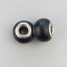 Perlina foro largo nera satinato13.5x8.5mm 1pz