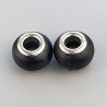 Perlina foro largo nera satinato13.5x8.5mm 1pz