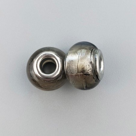 Perlina foro larg color metallo 13.5x8.5mm 1pz