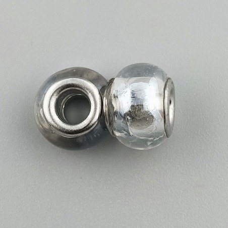 Perlina foro largo pietra trasparente 13.5x8.5mm 1pz