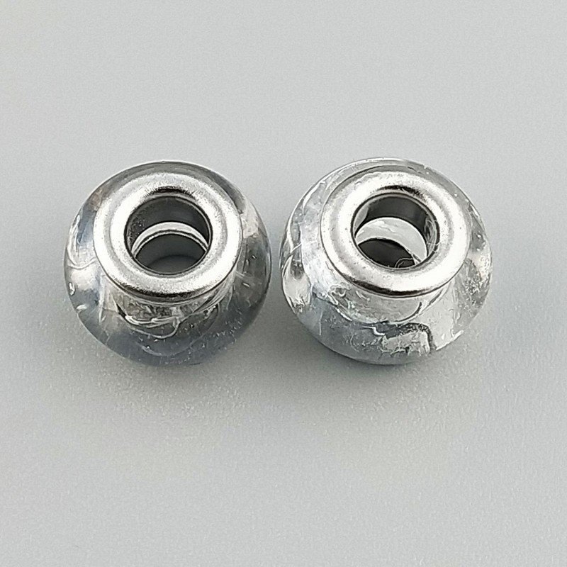 Perlina foro largo pietra trasparente 13.5x8.5mm 1pz