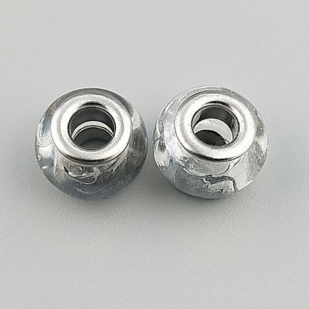 Perlina foro largo pietra trasparente 13.5x8.5mm 1pz