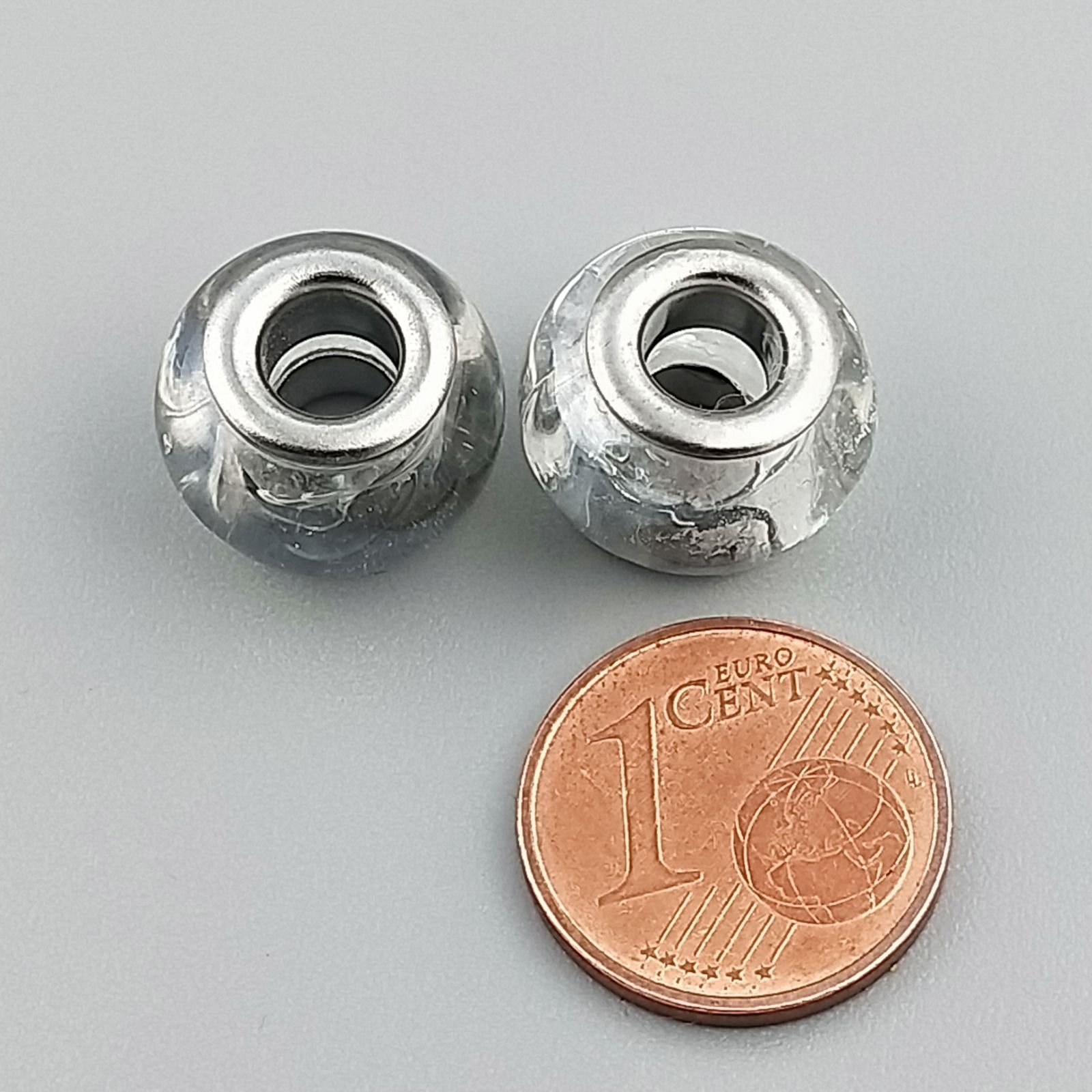 Perlina foro largo pietra trasparente 13.5x8.5mm 1pz