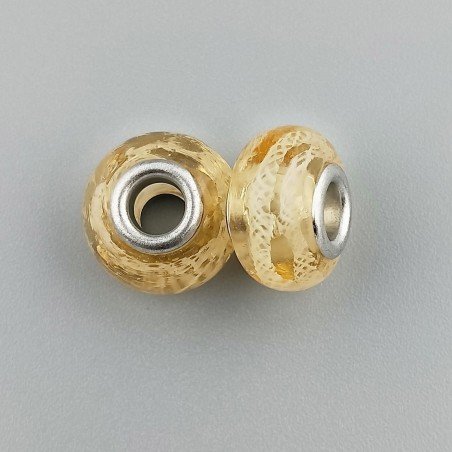 Perlina foro largo pietra trasparente gialla 13.5x8.5mm 1pz
