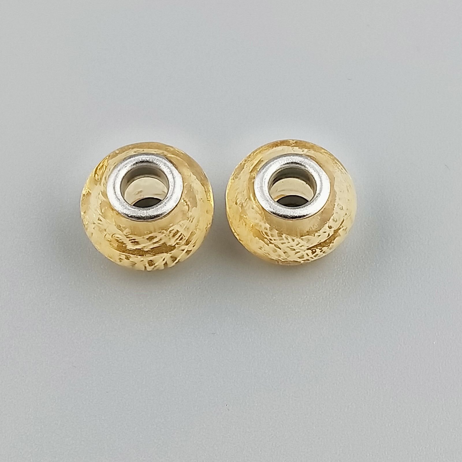 Perlina foro largo pietra trasparente gialla 13.5x8.5mm 1pz