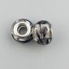 Perlina foro largo arte in bianco e nero su pietra trasparente 13.5x8.5mm 1pz