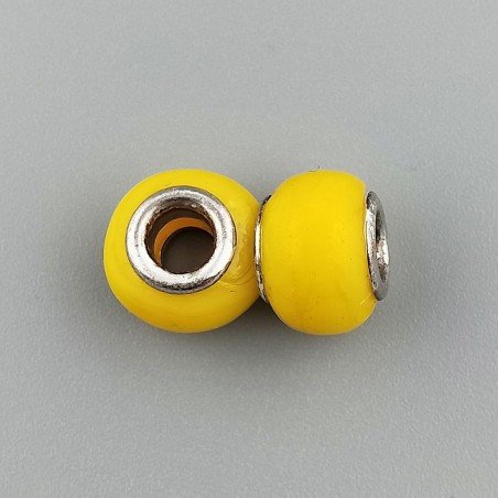 Perlina foro largo pietra gialla 13.5x8.5mm 1pz