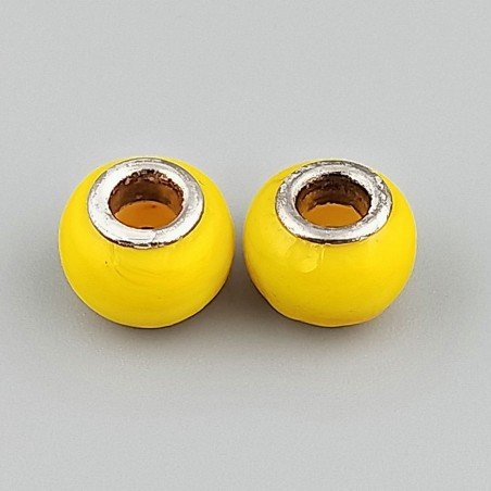 Perlina foro largo pietra gialla 13.5x8.5mm 1pz