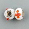 Perlina foro largo fiori d'arancio su pietra bianca 13.5x8.5mm 1pz