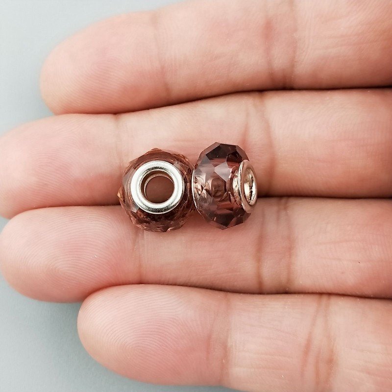 Perlina foro largo marrone 13.5x8.5mm 1pz Perlina foro largo marrone 13.5x8.5mm 1pz