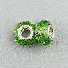 Perlina foro largo verde 13.5x8.5mm 1pz