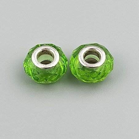 Perlina foro largo verde 13.5x8.5mm 1pz