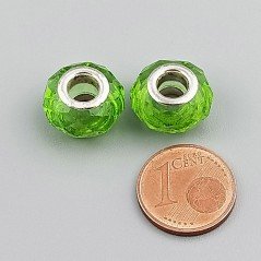Perlina foro largo verde 13.5x8.5mm 1pz