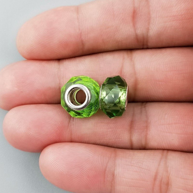 Perlina foro largo verde 13.5x8.5mm 1pz