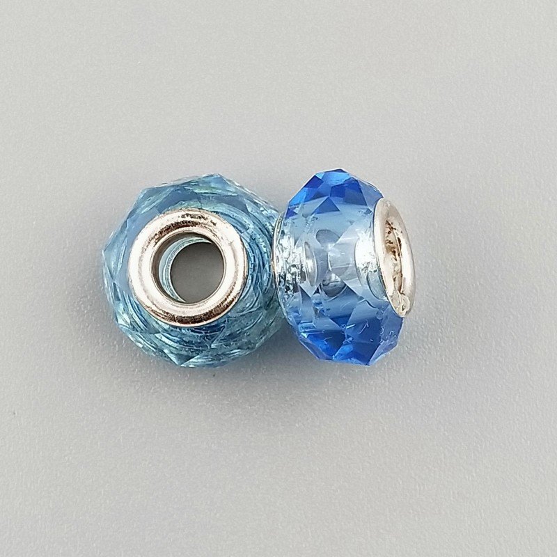 Perlina foro largo cielo blu 13.5x8.5mm 1pz