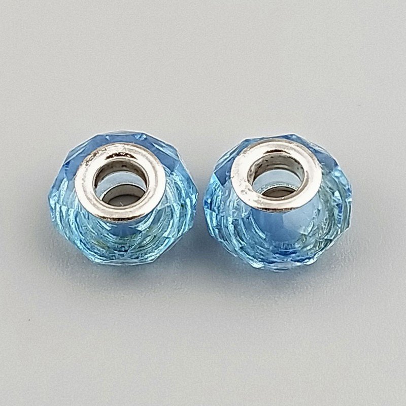 Perlina foro largo cielo blu 13.5x8.5mm 1pz