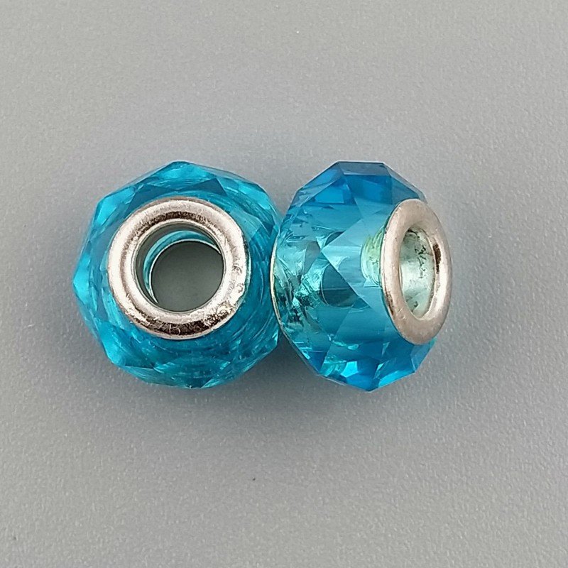 Perlina foro largo oceano blu 13.5x8.5mm 1pz