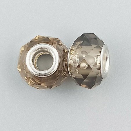 Perlina foro largo fumoso 13.5x8.5mm 1pz