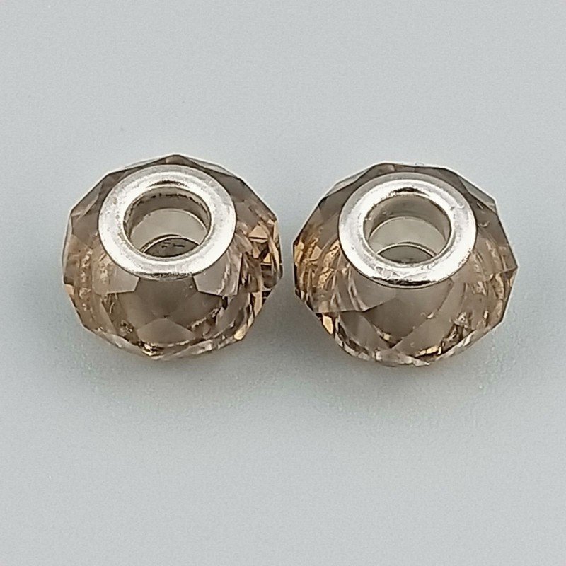 Perlina foro largo fumoso 13.5x8.5mm 1pz