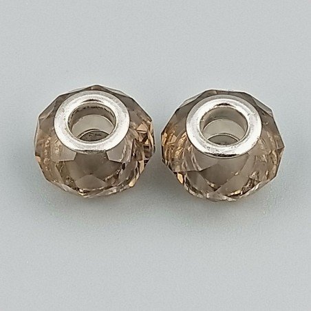 Perlina foro largo fumoso 13.5x8.5mm 1pz