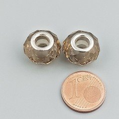 Perlina foro largo fumoso 13.5x8.5mm 1pz