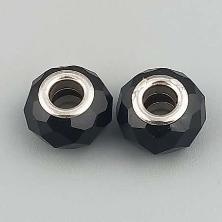 Perlina foro largo nera 13.5x8.5mm 1pz