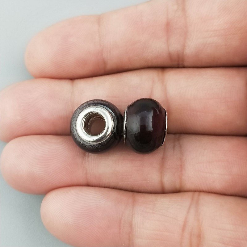 Perlina foro largo marrone mistique 13.5x8.5mm 1pz
