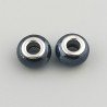 Perlina foro largo blu scuro diamantate 13.5x8.5mm 1pz