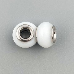 Perlina foro largo bianco 13.5x8.5mm 1pz